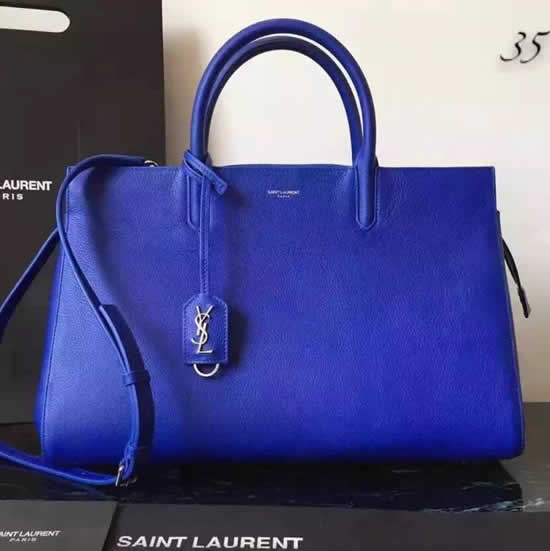 Replica Saint Laurent Medium Rive Gauche Bag In Blue Leather